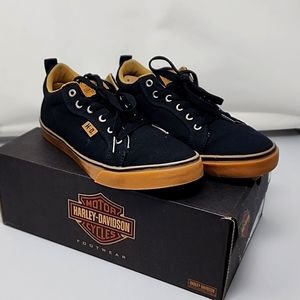 Brand New In Box, HD black canvas sneakers.